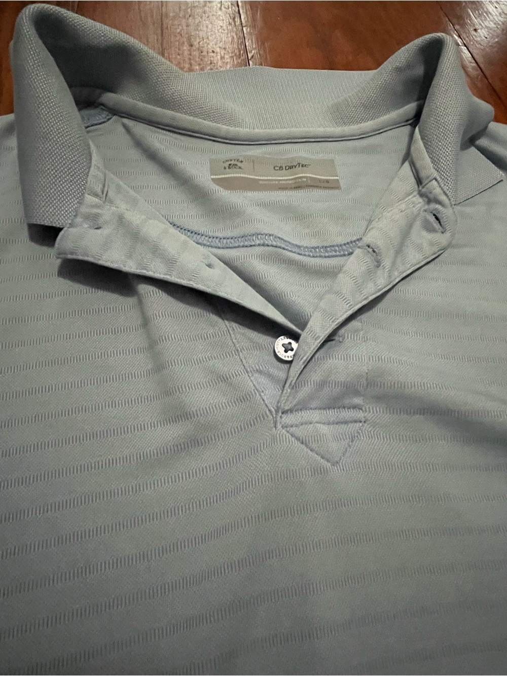 Cutter & Buck Pale Blue Textured Polo